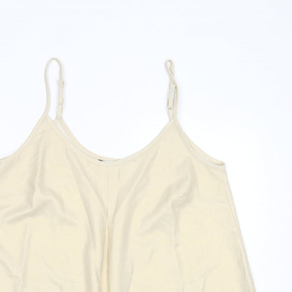 CAPSULE  Womens Gold  Polyester Camisole Blouse Size 12 Round Neck