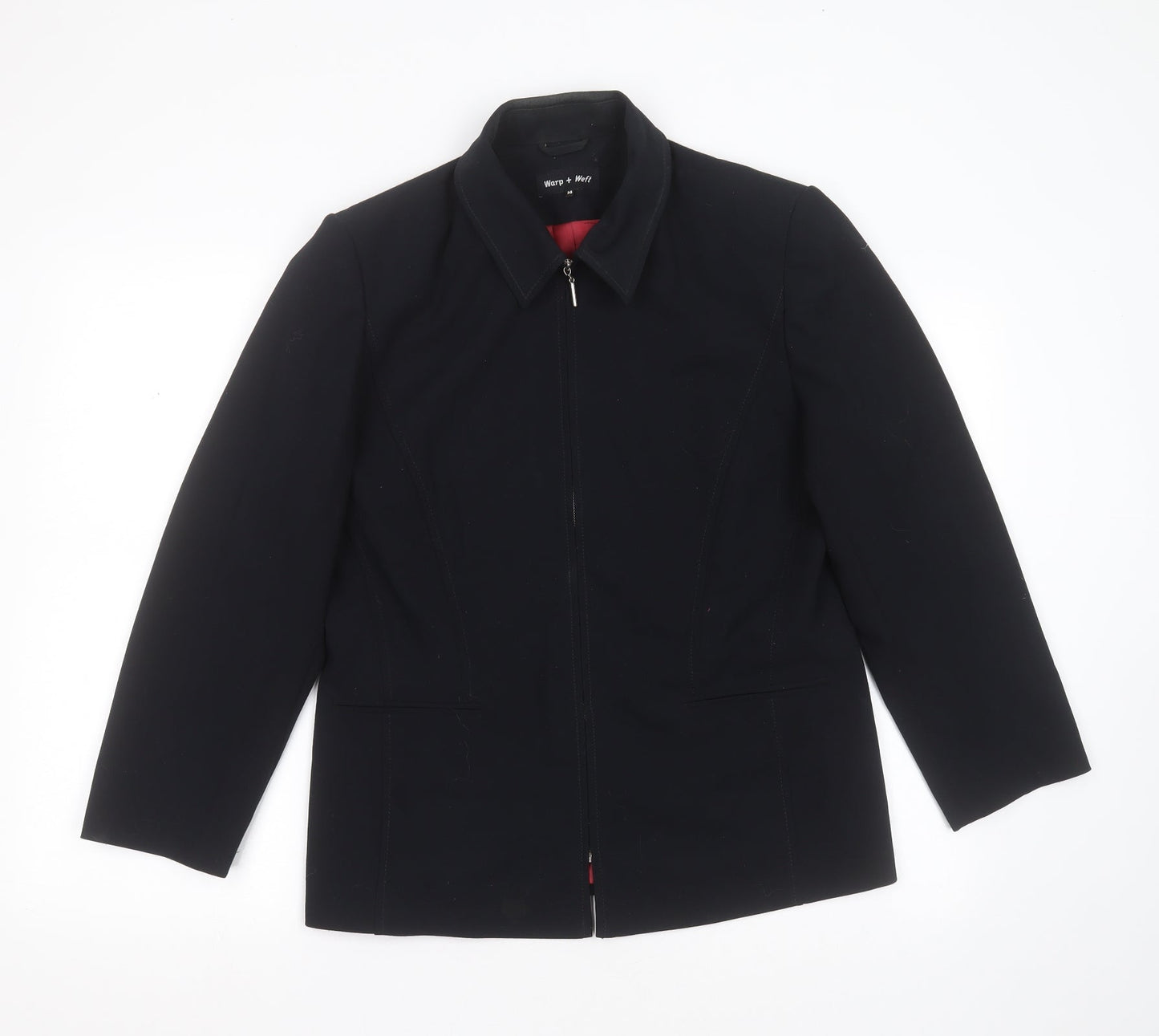 Warp & Weft Womens Black   Jacket  Size 14  Zip