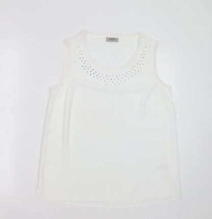 Womens UK Size 10 Soon White Basic Blouse