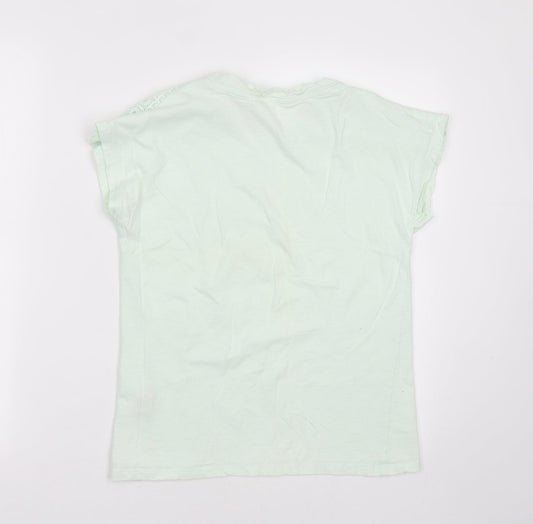 Primark Womens Green  Cotton Basic T-Shirt Size XS Round Neck