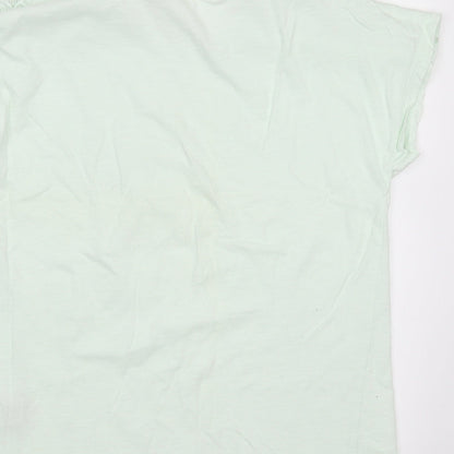 Primark Womens Green  Cotton Basic T-Shirt Size XS Round Neck