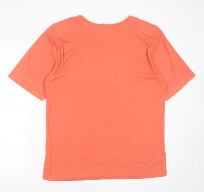 Womens UK Size L Poppy Orange Basic T-Shirt