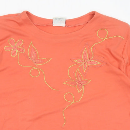 Womens UK Size L Poppy Orange Basic T-Shirt