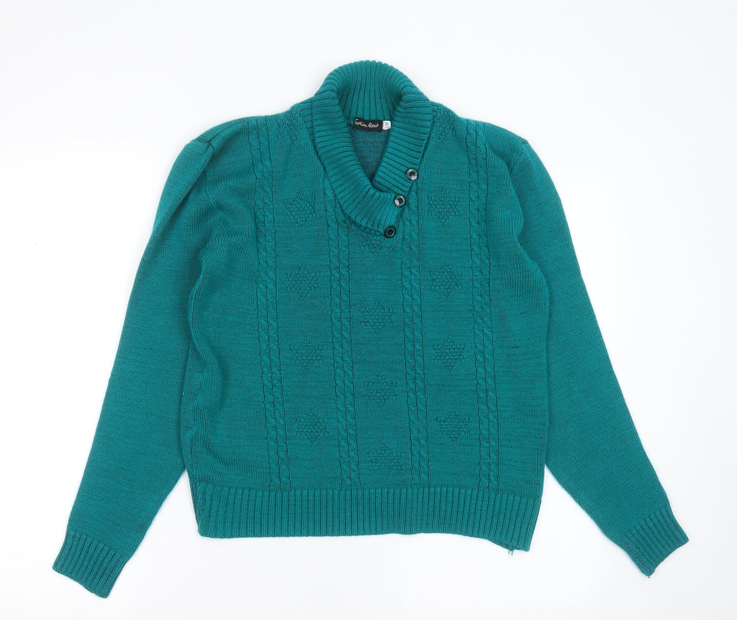 Womens UK Size S Fashion Alert Green Pullover Jumper