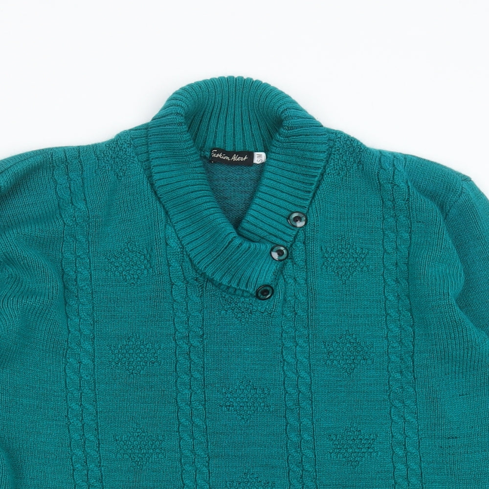 Womens UK Size S Fashion Alert Green Pullover Jumper