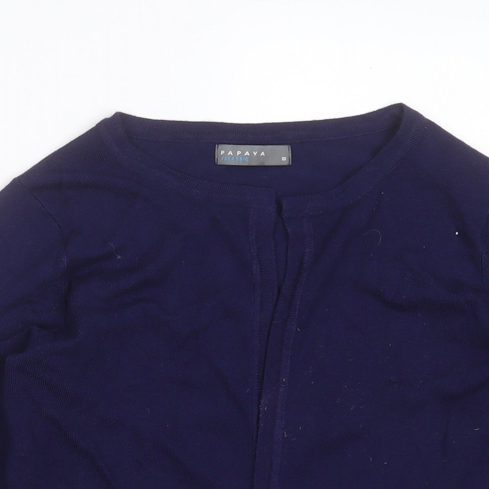Womens UK Size 10 Papaya Blue Cardigan Jumper