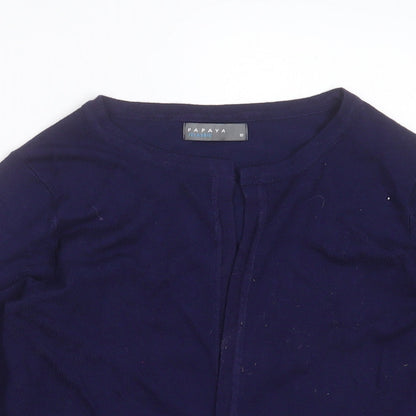 Womens UK Size 10 Papaya Blue Cardigan Jumper