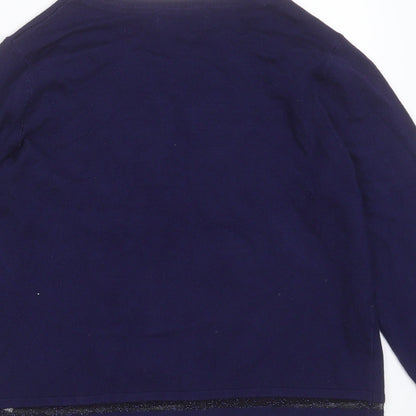 Womens UK Size 10 Papaya Blue Cardigan Jumper