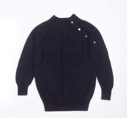 F&F Womens Blue Round Neck  Acrylic Pullover Jumper Size 6