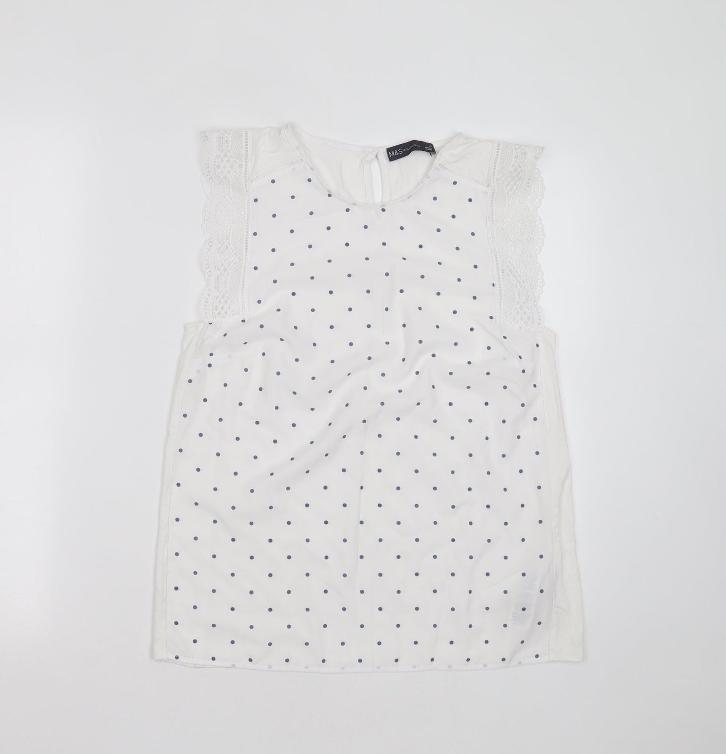 Womens UK Size 10 Marks and Spencer White Basic Blouse