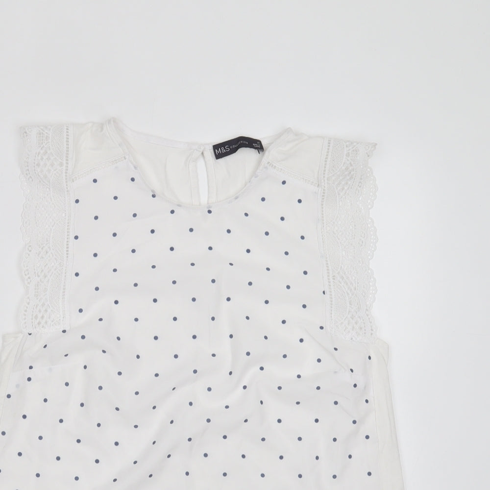 Womens UK Size 10 Marks and Spencer White Basic Blouse