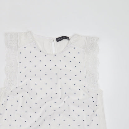 Womens UK Size 10 Marks and Spencer White Basic Blouse