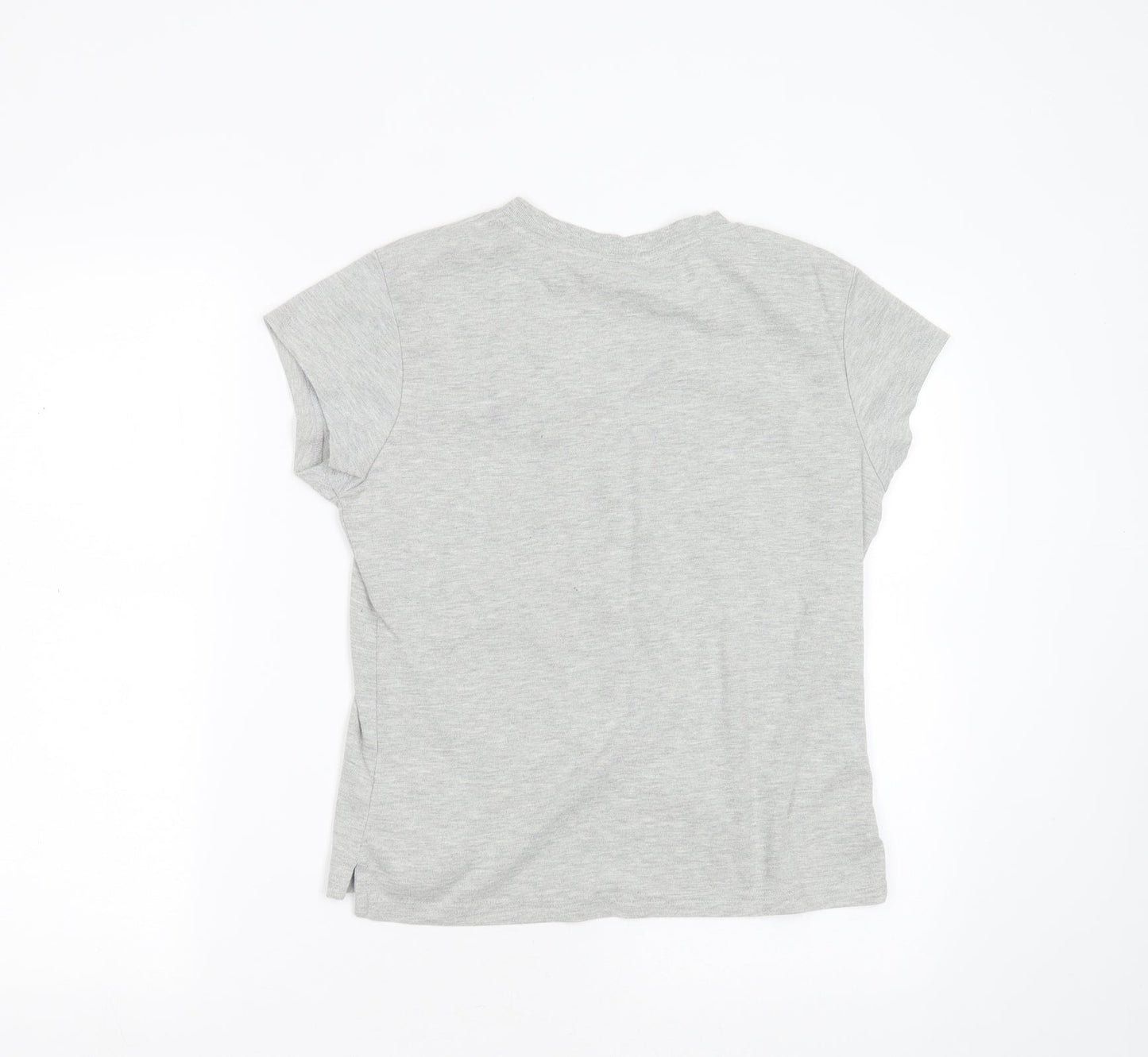 LA Gear Womens Grey  Polyester Basic T-Shirt Size 16 V-Neck