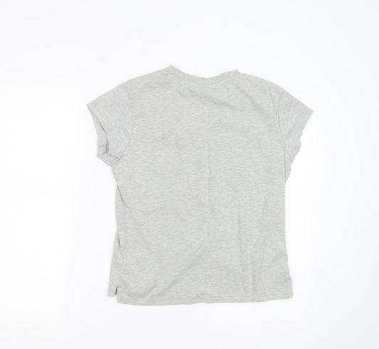 LA Gear Womens Grey  Polyester Basic T-Shirt Size 16 V-Neck