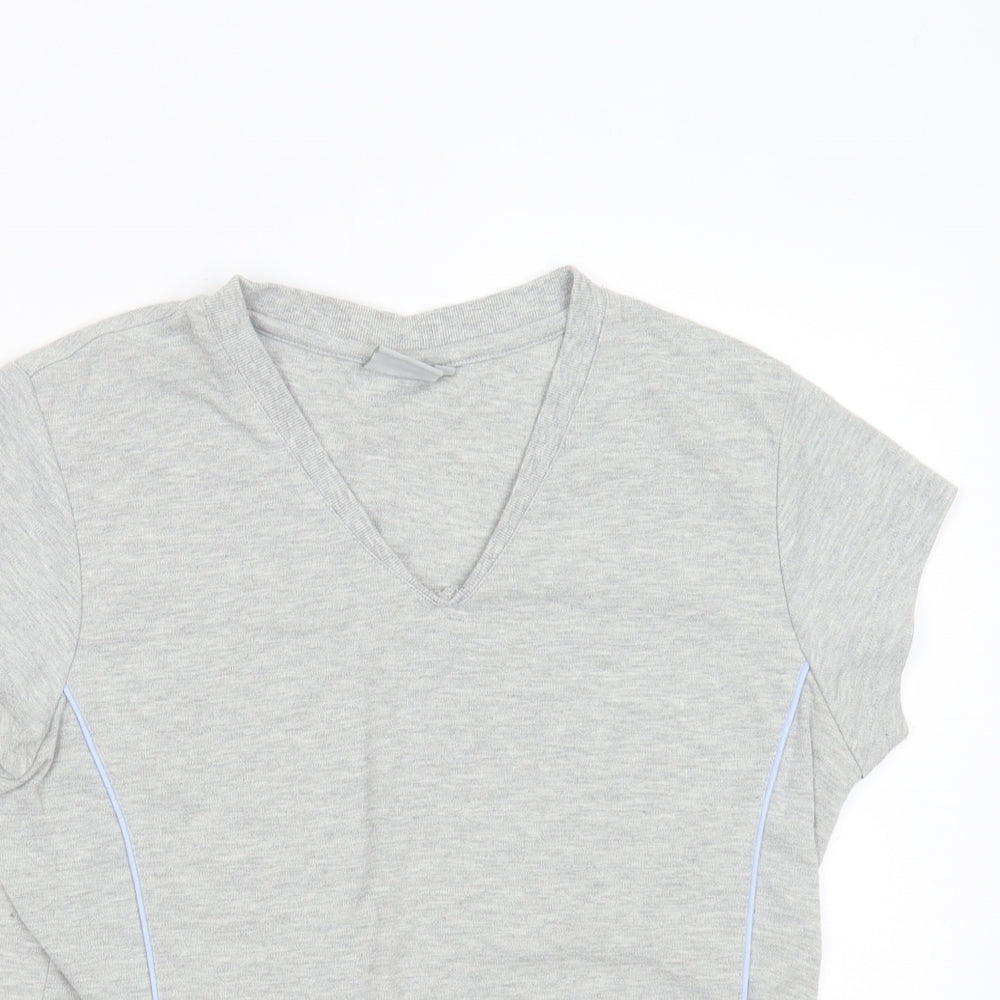 LA Gear Womens Grey  Polyester Basic T-Shirt Size 16 V-Neck