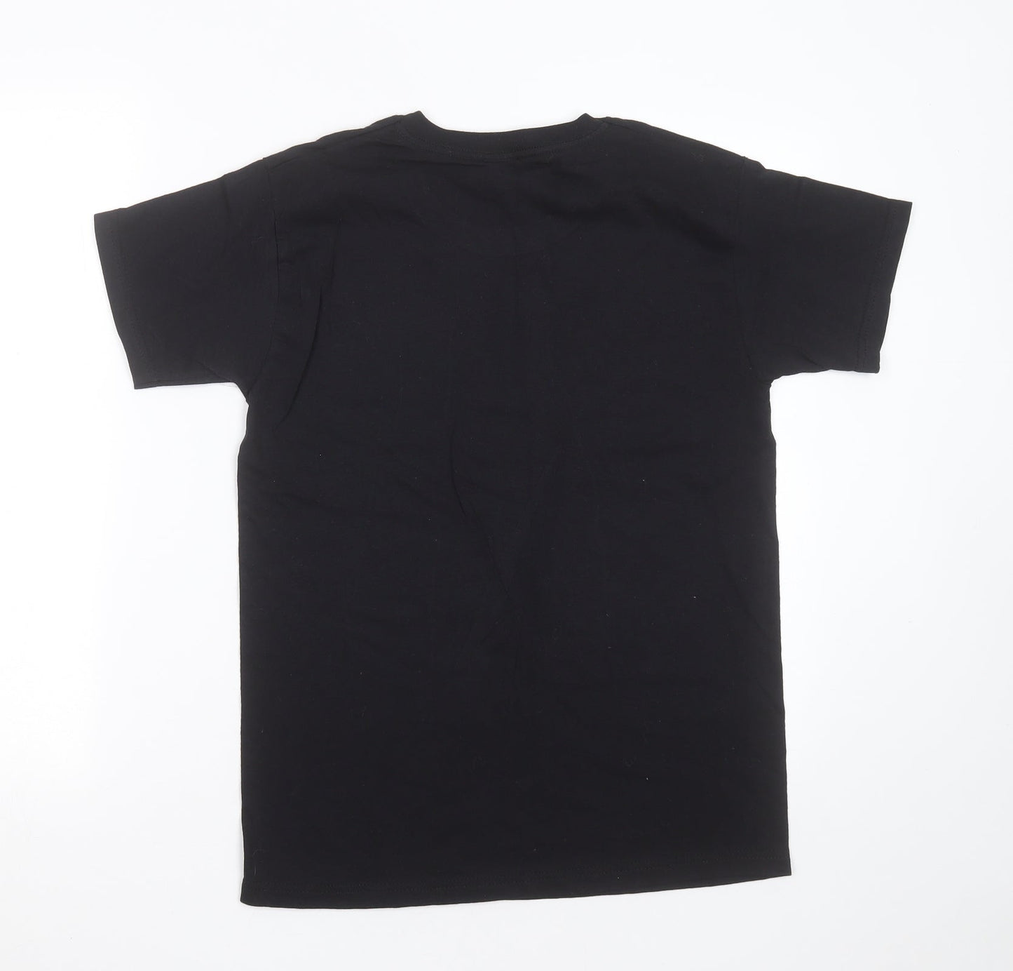 Womens UK Size S Fruit of the Loom Black Basic T-Shirt