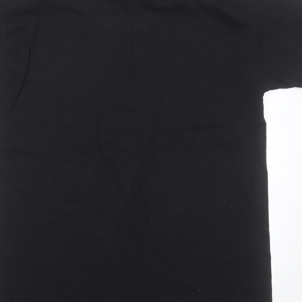 Womens UK Size S Fruit of the Loom Black Basic T-Shirt