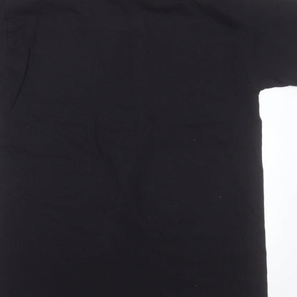 Womens UK Size S Fruit of the Loom Black Basic T-Shirt
