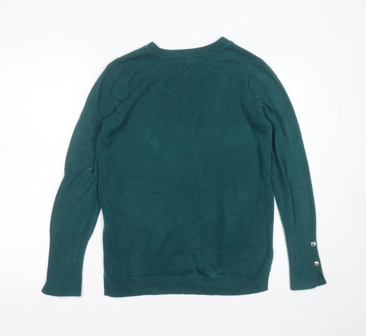 Primark Womens Green Round Neck  Acrylic Pullover Jumper Size S