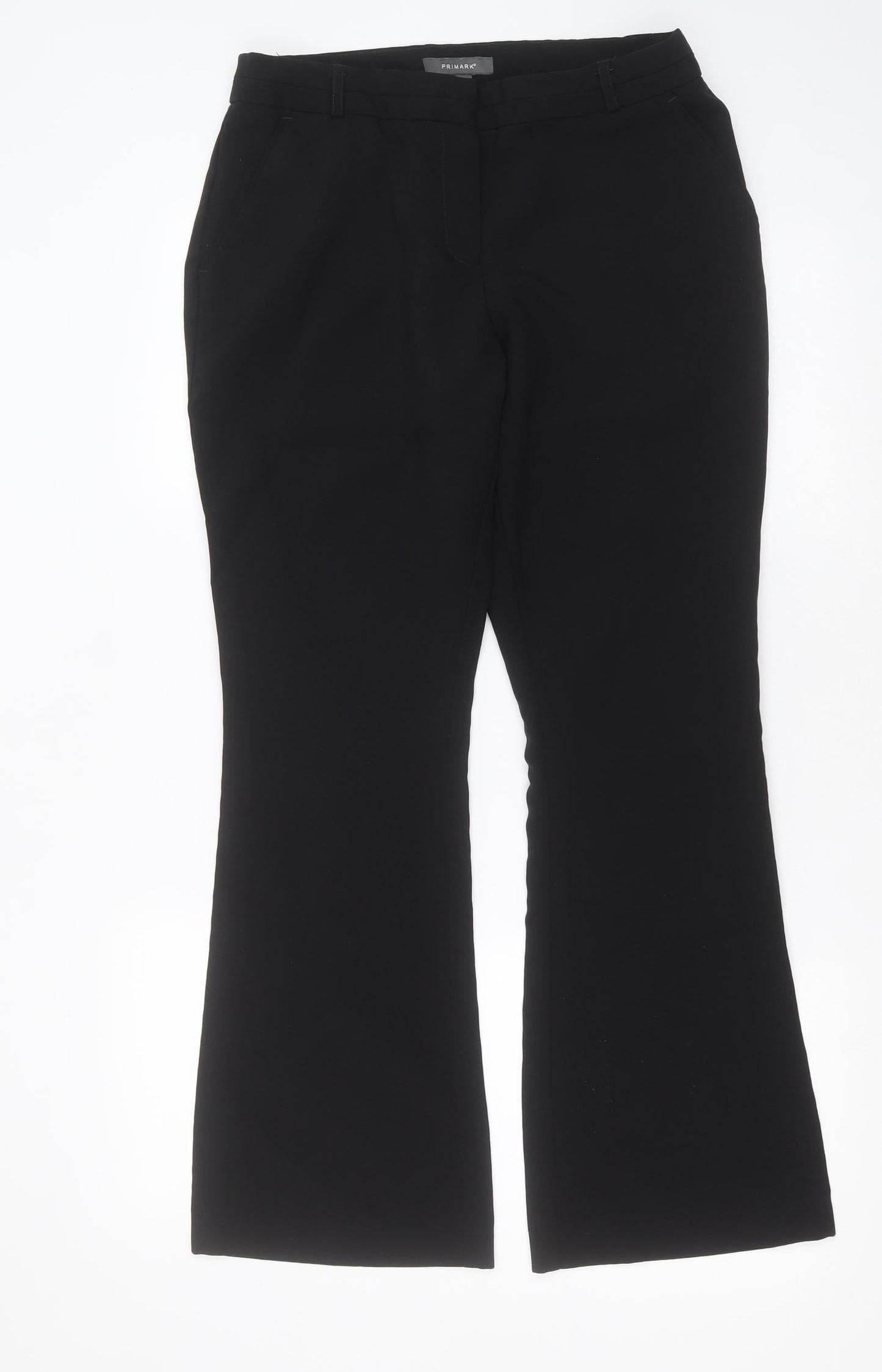Primark Womens Black  Polyester Trousers  Size 12 L29 in Regular Zip
