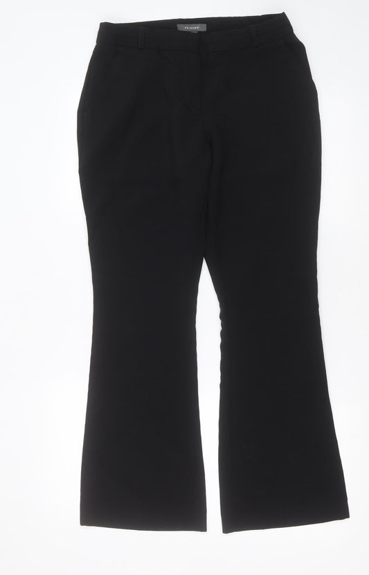 Primark Womens Black  Polyester Trousers  Size 12 L29 in Regular Zip