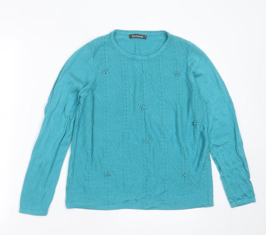 Womens UK Size S Bonmarché Blue Pullover Jumper