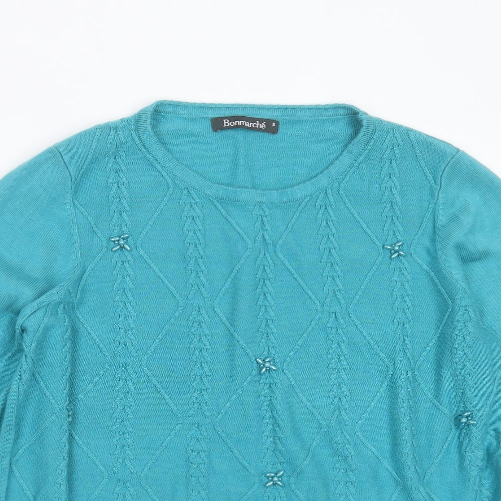 Womens UK Size S Bonmarché Blue Pullover Jumper
