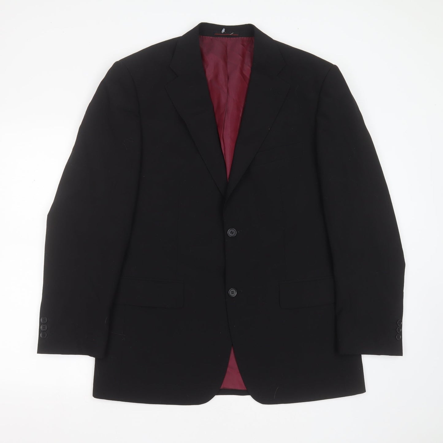 1860 Menswear Mens Black  Polyester Jacket Suit Jacket Size 40