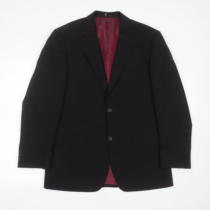 1860 Menswear Mens Black  Polyester Jacket Suit Jacket Size 40