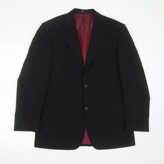 1860 Menswear Mens Black  Polyester Jacket Suit Jacket Size 40