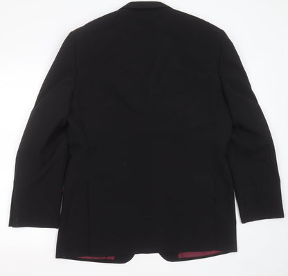 1860 Menswear Mens Black  Polyester Jacket Suit Jacket Size 40