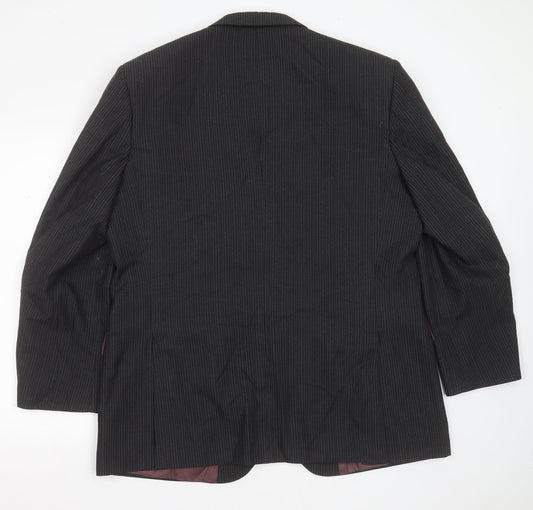 F&F Mens Grey Striped Polyester Jacket Suit Jacket Size 46