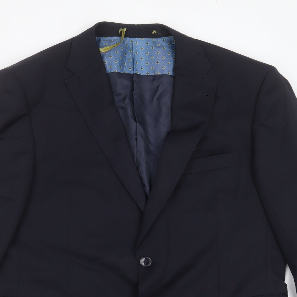 Mens UK Size 40 VAN KOLLEM Regular Blue Suit Jacket