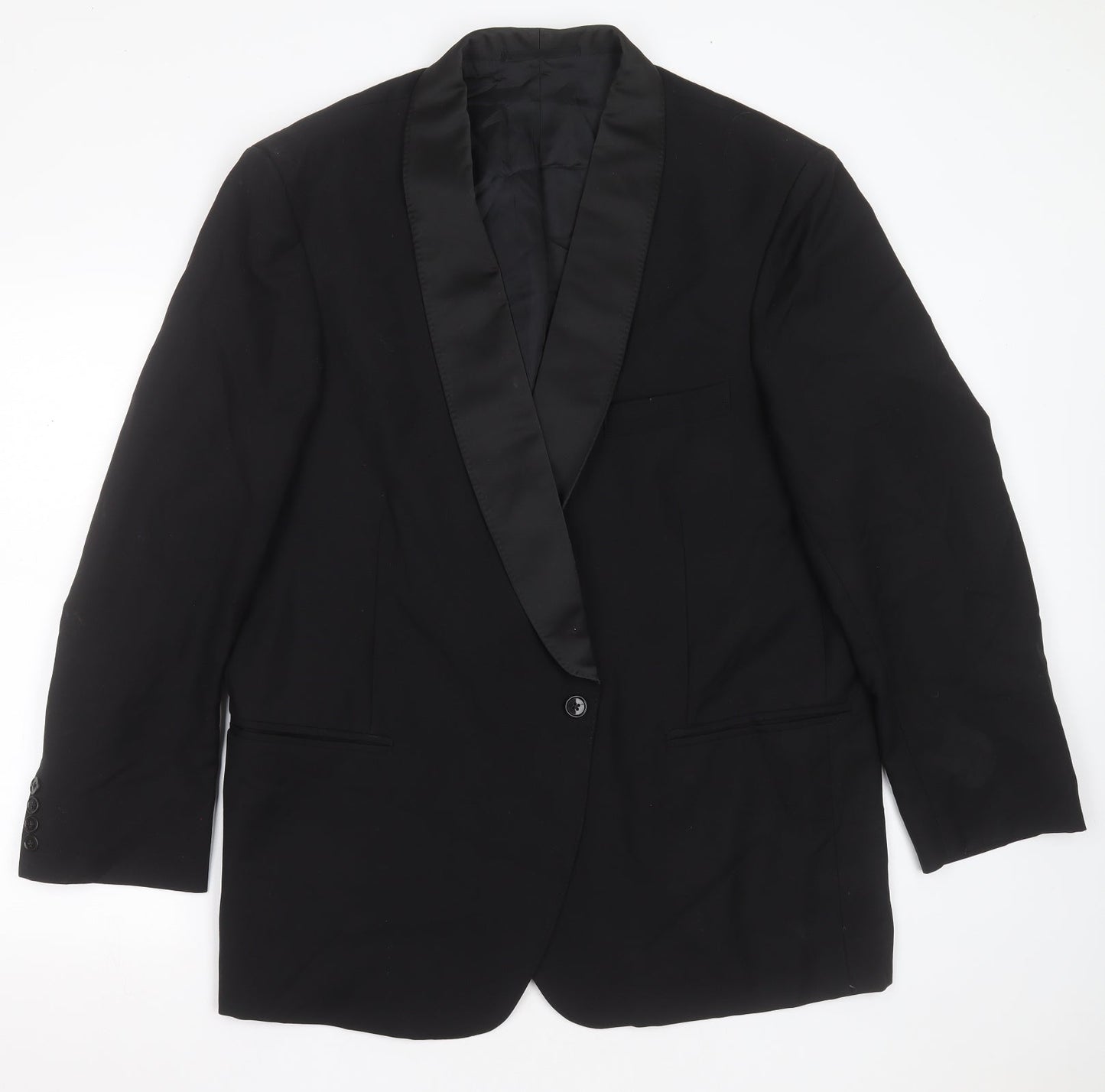 Mens UK Size 46 Preworn Regular Black Suit Jacket