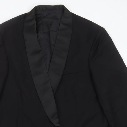 Mens UK Size 46 Preworn Regular Black Suit Jacket