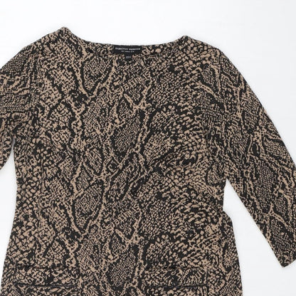Dorothy Perkins Womens Multicoloured Animal Print Polyester A-Line  Size 12  Boat Neck
