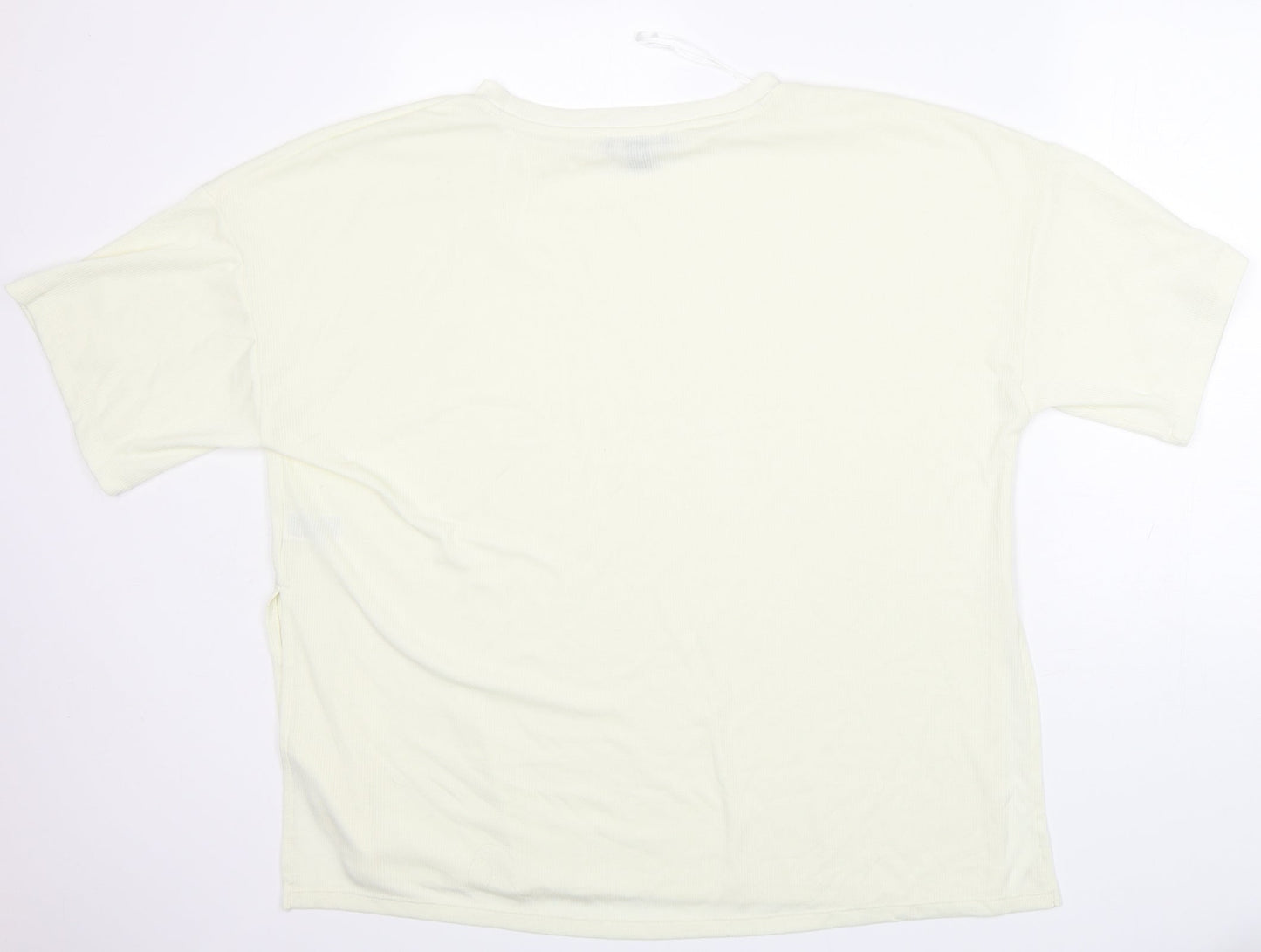 Primark Womens Ivory  Polyester Basic T-Shirt Size XL Crew Neck - very soft