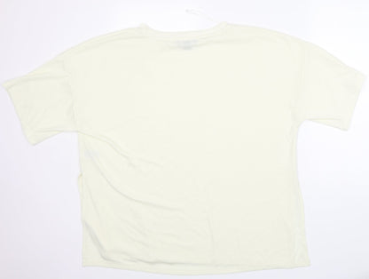 Primark Womens Ivory  Polyester Basic T-Shirt Size XL Crew Neck - very soft