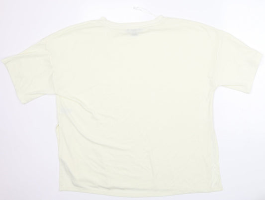 Primark Womens Ivory  Polyester Basic T-Shirt Size XL Crew Neck - very soft