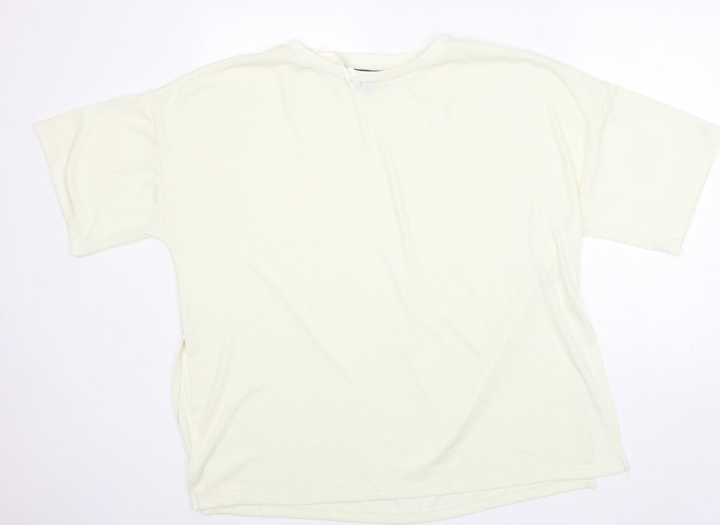 Primark Womens Ivory  Polyester Basic T-Shirt Size XL Crew Neck - very soft