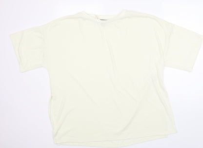 Primark Womens Ivory  Polyester Basic T-Shirt Size XL Crew Neck - very soft