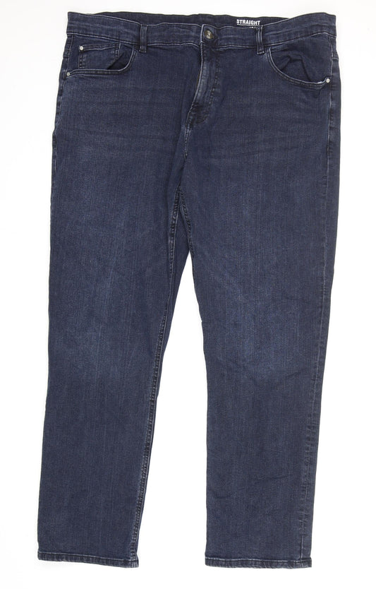 George Womens Blue  Cotton Straight Jeans Size 42 in L21 in Regular Zip