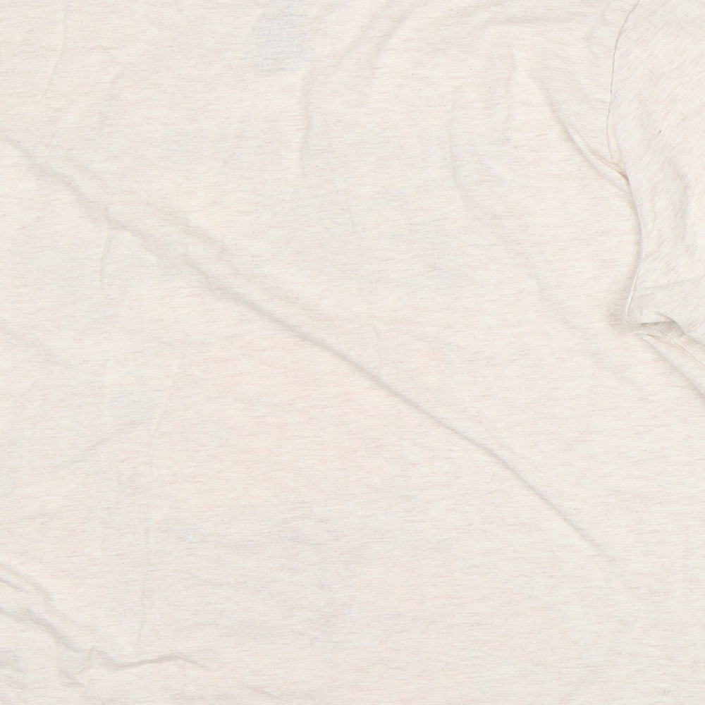 Primark Womens Ivory  Cotton Basic T-Shirt Size M Round Neck - winne the pooh, disney