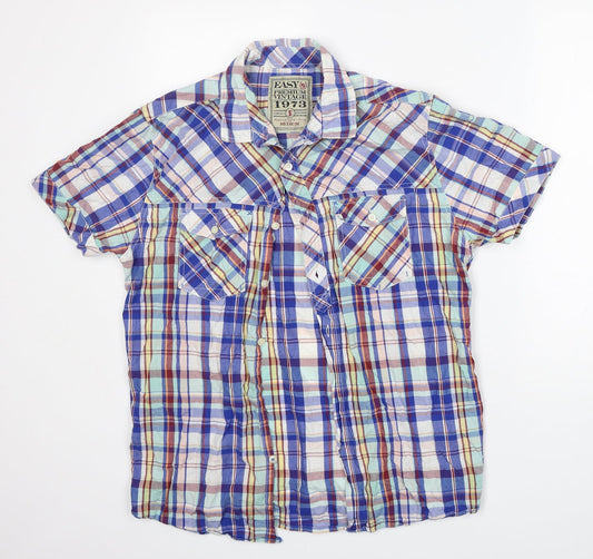 Mens UK Size M Easy Multicoloured  Button-Up Short Sleeve Casual Shirt