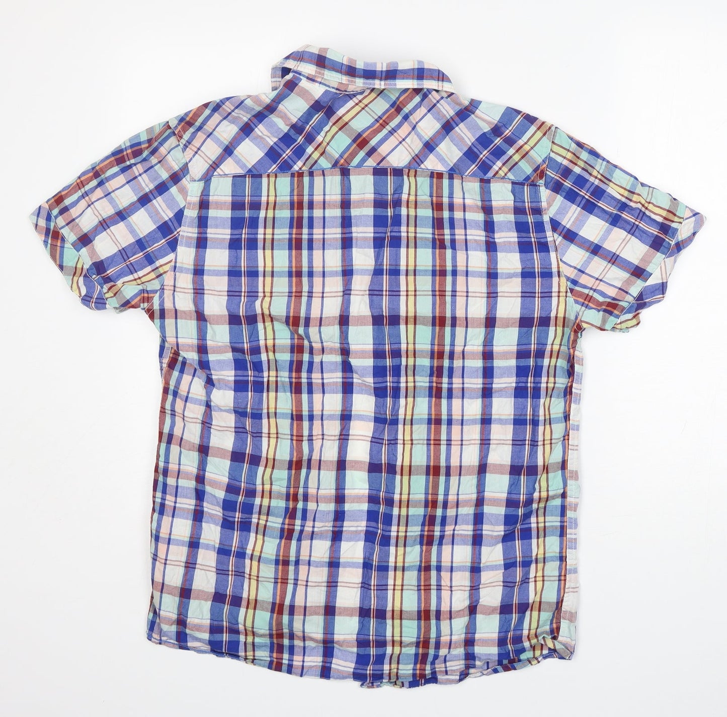Mens UK Size M Easy Multicoloured  Button-Up Short Sleeve Casual Shirt