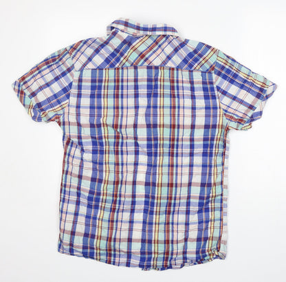 Mens UK Size M Easy Multicoloured  Button-Up Short Sleeve Casual Shirt