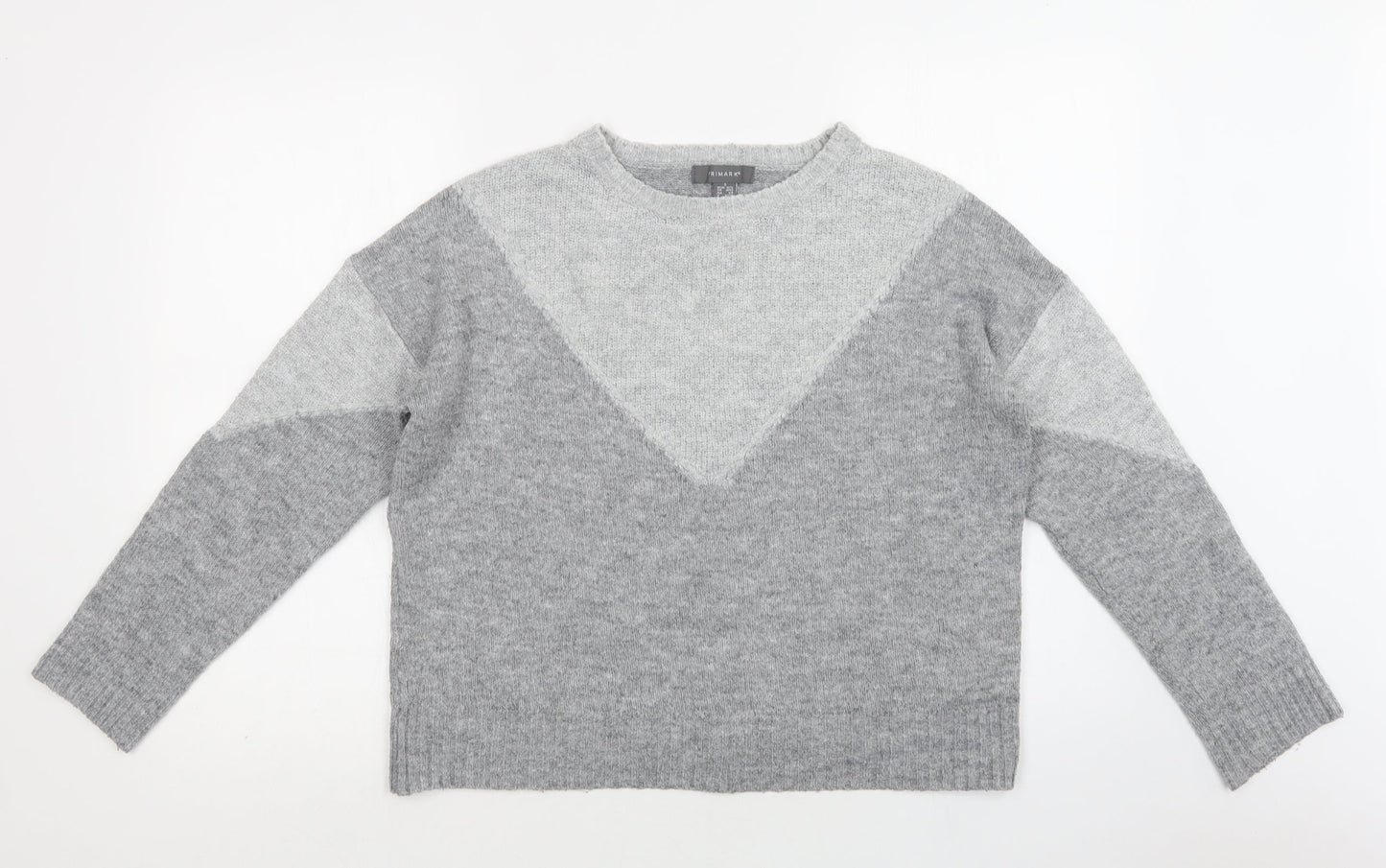 Primark Womens Grey Crew Neck  Acrylic Pullover Jumper Size S