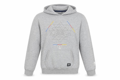 Front view of Haywire women’s grey cotton pullover hoodie, size M