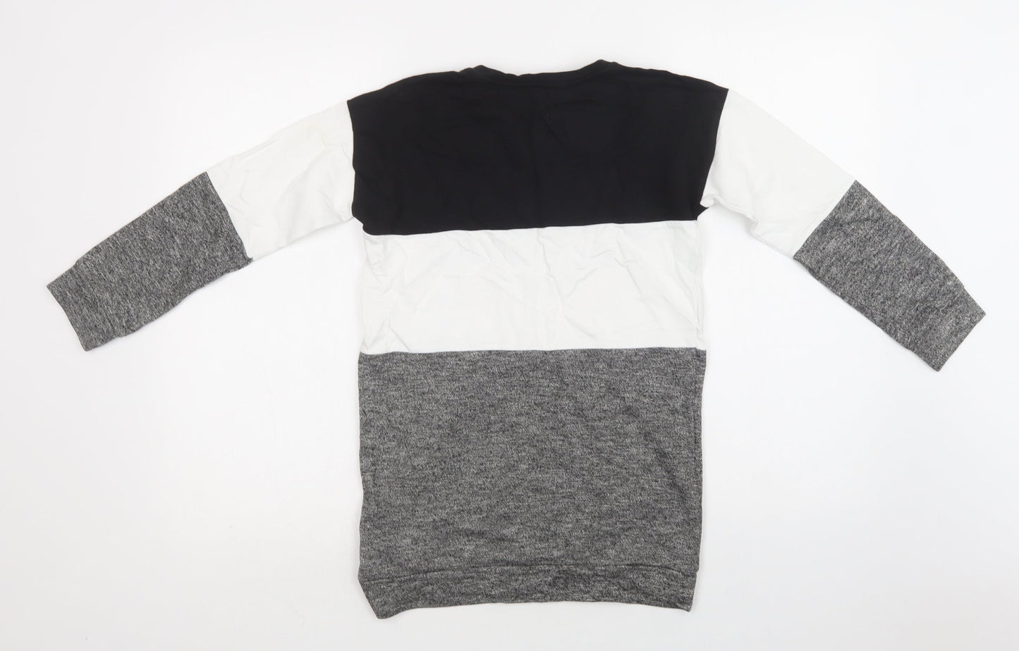 Primark Girls Grey Colourblock Cotton Pullover Sweatshirt Size 11-12 Years
