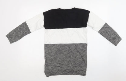 Primark Girls Grey Colourblock Cotton Pullover Sweatshirt Size 11-12 Years